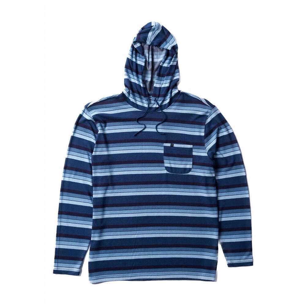 NEW VISSLA boy's bonfire knit pullover hoodie in sea water